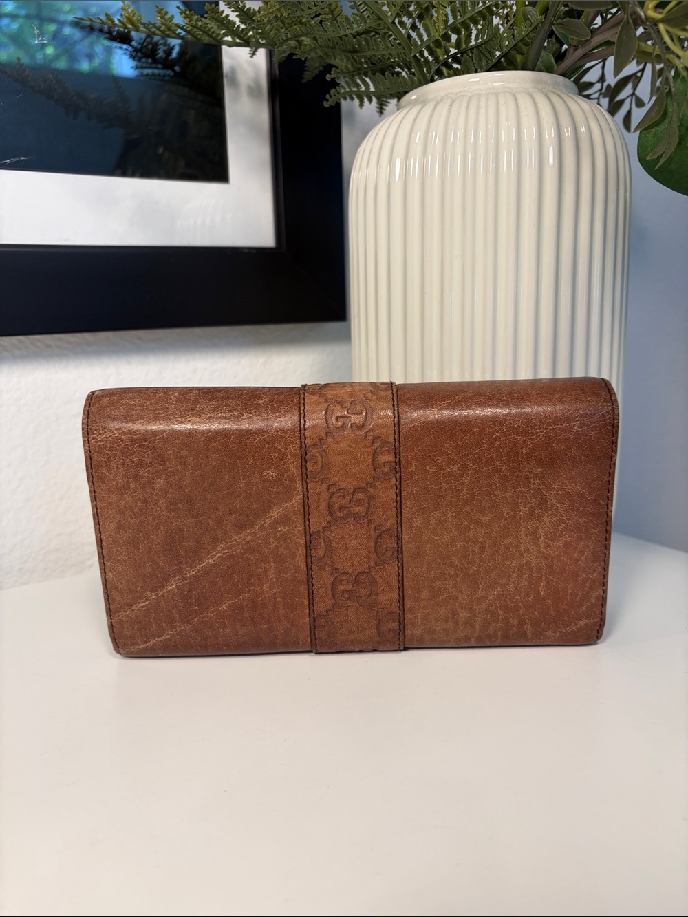 GUCCI GG Guccissima Leather Metal Bar Flap Continental Wallet - Picture 5 of 17